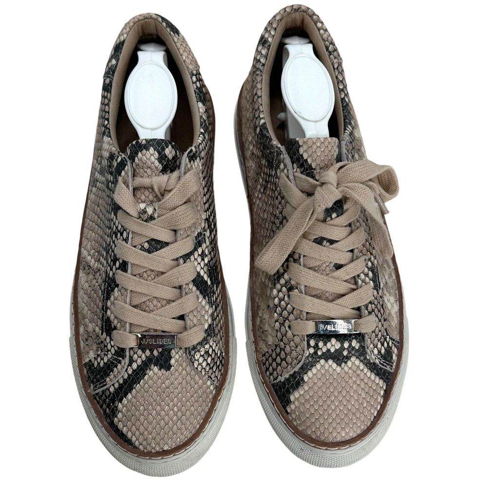 J/SLIDES Sneakers Women's 6.5‎ M Maya Lace Up Platform Shoes Snakeskin Print View 2